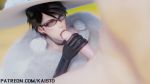 1girl 3d animated bayonetta bayonetta_(series) bayonetta_2 black_hair fellatio bad_tag glasses kaisto oral source_filmmaker_(medium) tagme uncensored video