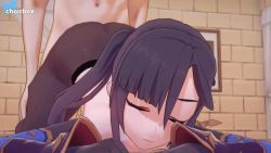 1boy 1girl 3d all_fours animated artist_name ass ass_shake bent_over bouncing_ass breasts choirbox clothed_sex detached_sleeves doggystyle elbow_gloves genshin_impact gloves grabbing_another&#039;s_hair grabbing_another&#039;s_twintails green_eyes hetero holding_another&#039;s_hair huge_ass jiggle koikatsu_(medium) long_hair medium_breasts moaning mona_(genshin_impact) pantyhose pov pubic_hair sex sex_from_behind sound spanked spanking top-down_bottom-up topless_female twintails video wide_sleeves