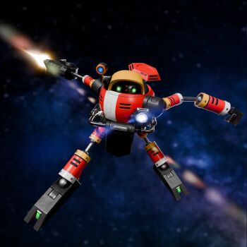Rule 34 | 3d, absurdres, arm cannon, beam rifle, black background, e-102 gamma, energy cannon, energy gun, firing, gatling gun, green eyes, gun, highres, holding, holding gun, holding weapon, humanoid robot, laser, looking ahead, looking at viewer, mecha, missbiancaart, missile pod, no humans, non-humanoid robot, open hand, protected link, robot, science fiction, shoulder cannon, solo, sonic (series), sonic adventure, space, thrusters, walker (robot), weapon