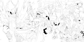 andiramon_(deva) astamon bastemon digimon digimon_(creature) homertex jellyfish_girl lilamon mask monster_girl superstarmon tentacle_hair tentacles thetismon tyilinmon