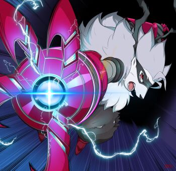 claws digimon digimon_(creature) energy mask open_mouth pixiv_(17746551) sharp_teeth star_(symbol) teeth wolvermon