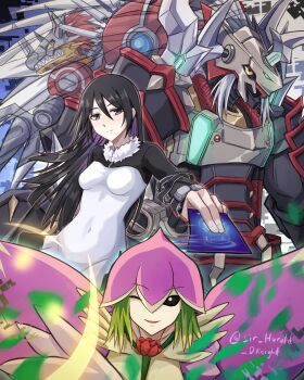 Rule 34 | digimon, digimon (creature), flower, gaioumon, kamishiro yuuko, lilamon, monster girl, one eye closed, petals, plant girl, rizegreymon, sir harold dk, tight clothes, wink