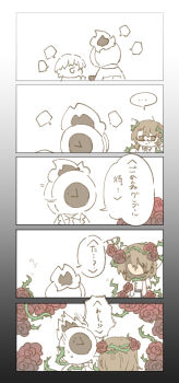 Rule 34 | ..., 1boy, 2other, 5koma, ^^^, absurdres, alternate costume, androgynous, anger vein, angry, arm vines, artist name, beard stubble, black-framed eyewear, black-framed glasses, black border, black fire, black gloves, black sash, border, brown eyes, brown hair, buttons, capelet, chibi, chibi only, clock, coat, collared shirt, colored sclera, comic, constricted pupils, crazy eyes, crown of thorns, cyclops, dante (limbus company), diamond (shape), diamond button, dress, e.g.o (project moon), expressionless, faceless, facial hair, fire, flower, flower wreath, garden of thorns (e.g.o), glasses, gloves, gradient border, gregor (project moon), greyscale, hair between eyes, hair flower, hair intakes, hair ornament, hair vines, hairband, half-closed eye, head wreath, highres, jitome, lily26983455, limbus company, limited palette, long hair, long sleeves, looking at another, looking down, looking up, male bride, male focus, monochrome, necktie, no eyes, no mouth, object head, official alternate costume, one-eyed, open mouth, parted bangs, photoshop (medium), plant, project moon, red eyes, red flower, red rose, red strips, rose, sanpaku, sash, semi-rimless eyewear, shaded face, shadow, shirt, shoulder sash, simple background, single eye, speech bubble, spoken ellipsis, spot color, stubble, surprised, sweat, sweatdrop, talking, thorns, too many, too many flowers, torn capelet, torn clothes, transformation, turning around, turning head, turtleneck, turtleneck dress, under-rim eyewear, upper body, vines, waist sash, white background, white border, white buttons, white capelet, white dress, white sash, wide-eyed, wreath