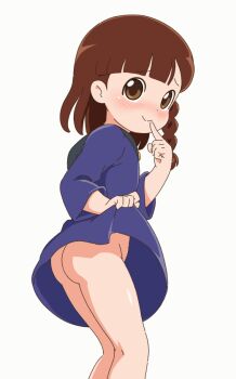 animated animated_gif ass ass_focus blush breasts brown_hair goldmondsel loli no_panties small_breasts teasing