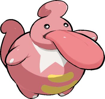 commentary_request full_body gen_4_pokemon kawaanago lickilicky long_tongue lowres nintendo no_humans pokemon pokemon_(creature) pokemon_focus solo tongue tongue_out transparent_background very_long_tongue