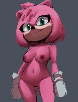 1girl amy_rose amy_rose_(sonic_movie) animal_ears animal_nose arms_at_sides blur_studio body_fur breasts closed_mouth completely_nude coolerinker female_focus furry furry_female gloves green_eyes groin happy hedgehog inker_comics inkershike looking_at_viewer marza_animation_planet medium_breasts navel nipples nude original_film paramount_pictures pink_fur pink_hair pussy sega short_hair sidelocks smile solo sonic_(live_action) sonic_(series) sonic_the_hedgehog_(movie) sonic_the_hedgehog_3_(2024) sonic_the_hedgehog_3_(film) split_mouth standing stomach thighs white_gloves