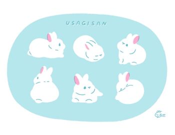 animal artist_name closed_eyes commentary_request kuumonse33 no_humans original rabbit sleeping