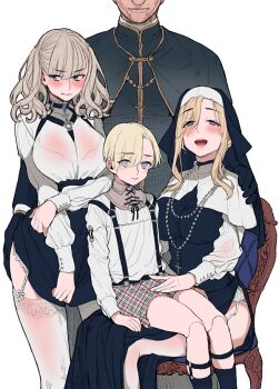 2boys 2girls ass_grab bad_id bad_twitter_id blonde_hair blue_eyes blush bra_visible_through_clothes breasts brother_and_sister cross cross_necklace crotch_grab doll_joints family father_and_daughter father_and_son garter_belt groping habit hand_under_clothes husband_and_wife incest jewelry joints large_breasts latin_cross long_hair mature_female molestation mother_and_daughter mother_and_son multiple_boys multiple_girls necklace nun original priest robe rororogi_mogera see-through_clothes see-through_shirt shirt siblings sitting smile stealth_ass_grab stealth_sex twintails