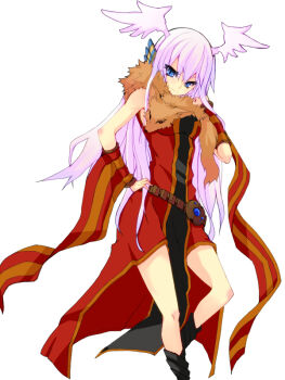 angry blue_eyes detached_sleeves fox furious head_wings long_hair pink_hair professor professor_(ragnarok_online) purple_hair rage_(rojiura) ragnarok_online scarf simple_background solo wings