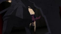 00s animated anime_screenshot ass blue_hair breasts dress eyepatch highres ikkitousen ikkitousen_dragon_destiny large_breasts panties ryomou_shimei tagme underwear video