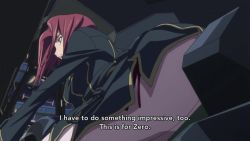 1girl animated anime_screenshot ass black_jacket blue_eyes code_geass fake_tail from_behind highres jacket kouzuki_kallen leotard long_sleeves looking_back pantyhose pink_leotard pink_pantyhose playboy_bunny rabbit_tail red_hair short_hair sidelocks sound subtitled tail video