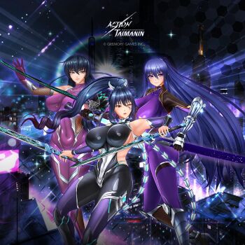 3girls action_taimanin akiyama_rinko breasts huge_breasts igawa_asagi long_hair multiple_girls taimanin_(series) taimanin_asagi taimanin_yukikaze uehara_rin