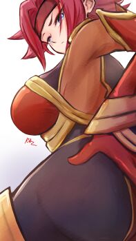 1girl absurdres ass blue_eyes breasts code_geass highres kouzuki_kallen large_breasts red_hair solo