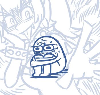 1girl artist_self-insert ayyk92 bowsette bracelet collar commentary curled_up english_commentary fang gloom_(expression) hand_on_own_cheek hand_on_own_face hugging_own_legs jewelry knees_up looking_at_viewer mario_(series) new_super_mario_bros._u_deluxe nintendo outstretched_arm outstretched_hand ponytail sitting slit_pupils smile spiked_bracelet spiked_collar spikes sweat nervous_sweating tongue tongue_out wide-eyed