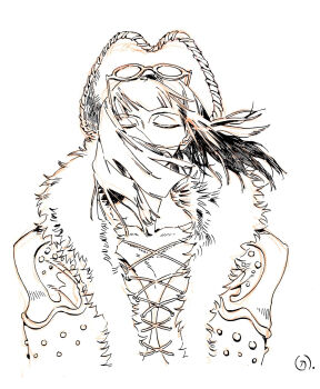 1girl blunt_bangs closed_eyes coat covered_mouth cowboy_hat cross-laced_clothes cross-laced_top eyewear_on_head floating_hair hashtag-only_commentary hat highres lineart medium_hair nico_robin one_piece simple_background siyangou49 solo upper_body