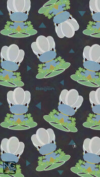 Rule 34 | bagon, black eyes, bright pupils, character name, clover, fangs, gen 3 pokemon, highres, looking at viewer, meme (sleepsheep), nintendo, no humans, pokemon, pokemon (creature), pokemon focus, sitting, triangle, white pupils