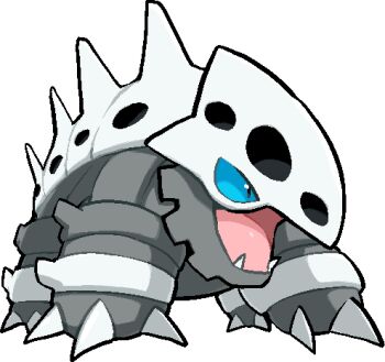 animal_focus claws commentary_request fangs full_body gen_3_pokemon kawaanago lairon lowres nintendo no_humans open_mouth pokemon pokemon_(creature) pokemon_focus solo transparent_background