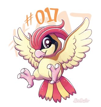 alex_baxter artist_name beak bird gen_1_pokemon highres looking_at_viewer nintendo no_humans numbered pidgeotto pokemon pokemon_(creature) simple_background solo transparent_background
