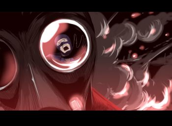 artist_request gas_mask letterboxed mask pyro_(tf2) reflection ski_mask smoke spy_(tf2) tagme team_fortress_2