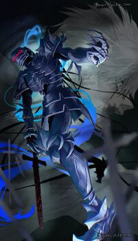 Rule 34 | armor, arondight (fate), commentary request, fate/zero, fate (series), full armor, gauntlets, helm, helmet, highres, knight, lancelot (fate/zero), male focus, mat uskr tam, matou kariya, plate armor, power armor, shoulder armor