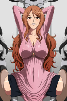 arms_up bdsm breasts kido_keiji long_hair machine mechanical_fixation mugino_shizuri nipples orange_hair smile spread_legs toaru_majutsu_no_index torn_clothes