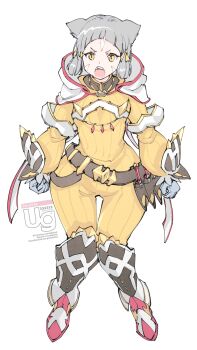 animal_ears cat_ears cat_girl jumpsuit nia_(xenoblade) simple_background solo ug333333 white_background xenoblade_chronicles_(series) xenoblade_chronicles_2