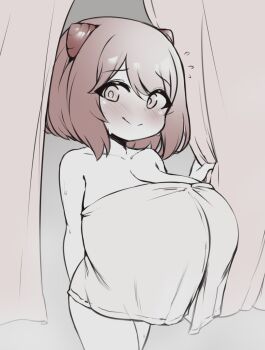 1girl blush breasts granblue_fantasy highres huge_breasts loli onsen oppai_loli pldf towel yaia_(granblue_fantasy)