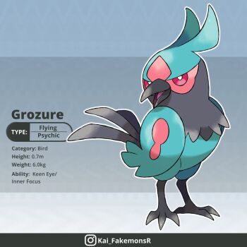 Rule 34 | beak, bilingual commentary, bird, bright pupils, commentary, english commentary, english text, fakemon, kai fakemonsr, looking at viewer, mixed-language commentary, nintendo, no humans, original, pink eyes, pokemon, pokemon (creature), portuguese commentary, solo, white pupils