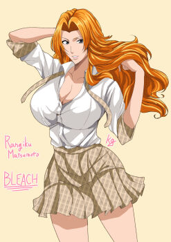 1girl bleach breasts cleavage highres large_breasts long_hair matsumoto_rangiku