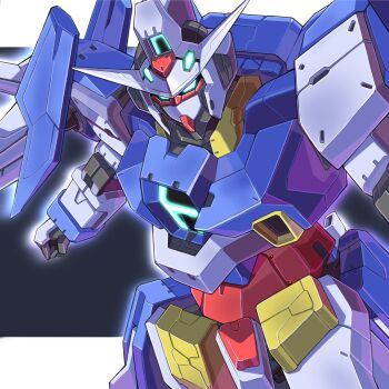 aqua_eyes daigosan_(k66daigensui) gundam gundam_age gundam_age-2 highres humanoid_robot letterboxed mecha mecha_focus mobile_suit no_humans outside_border robot science_fiction solo v-fin