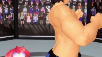 3d animated animated_gif boko877 bouncing_breasts breasts large_breasts lin_tia lowres ultimate_fighting_girl