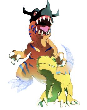 agumon claws digimon evolution greymon highres reptile sharp_teeth teeth tyrannosaurus_rex