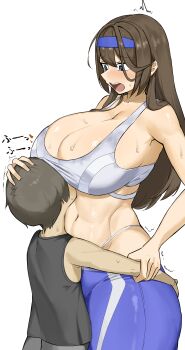 1boy 1girl absurdres age_difference breasts cleavage goddess_of_victory:_nikke goma. highres huge_breasts large_breasts onee-shota rumani_(nikke) sex shota