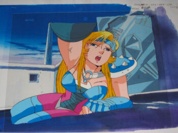 1girl araki_shingo breasts cell chameleon_june cleavage himeno_michi inoue_eisaku production saint_seiya