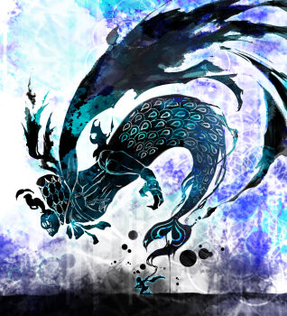 10s 1girl armor cape highres impaled kneeling mahou_shoujo_madoka_magica mahou_shoujo_madoka_magica:_hangyaku_no_monogatari mermaid miki_sayaka miki_sayaka_(magical_girl) mitsukaze_makoto monster_girl oktavia_von_seckendorff silhouette spoilers stab summoning sword weapon witch_(madoka_magica)