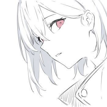 Rule 34 | 1girl, absurdres, bang dream!, bang dream! it's mygo!!!!!, brown-framed eyewear, commentary request, hair between eyes, highres, kanade (kanade 3344), open mouth, short hair, simple background, solo, spot color, takamatsu tomori, white background