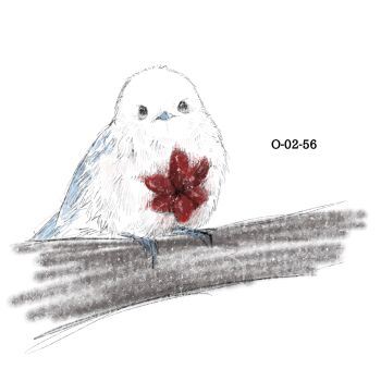 animal_focus bird blood body_horror commentary_request highres inumata0823 lobotomy_corporation looking_at_viewer no_humans perching project_moon punishing_bird simple_background white_background white_bird