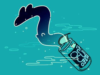 animated animated_gif blue_background can creature creature_focus ghost looping_animation open_can original ph4_18c shaking simple_background solo