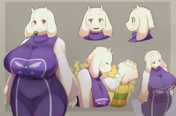 bad_id bad_twitter_id breasts furry goat huge_breasts kyuuri open_mouth orange_eyes toriel undertale utdr_(toby_fox)