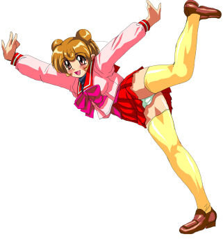 Rule 34 | 00s, brown eyes, brown hair, bun cover, cameltoe, double bun, eyeball (artist), hamster no kurumi, highres, panties, tenshi no shippo, underwear, upskirt