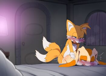 1boy 1girl animal_ears blue_eyes blush commentary cream_the_rabbit dagasi fox_boy fox_tail furry furry_female furry_male furry_with_furry hetero highres kodomo_doushi loli orange_fur sex shota sonic_(series) tail tails_(sonic) white_fur