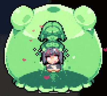 animated animated_gif bouncing_breasts breasts ear_sex game_cg heart interspecies large_breasts lowres mind_break monster_girl orgasm particles pixel_art queen_slime_(rignetta's_adventure) rignetta rignetta's_adventure rijiato artist_self-insert sex sex_from_behind shirt short_hair slime_(creature) slime_girl smile super_mican torn_clothes torn_shirt underboob vaginal yuri