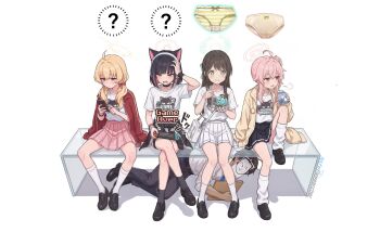 ai-generated airi_(band)_(blue_archive) airi_(blue_archive) blue_archive kazusa_(band)_(blue_archive) kazusa_(blue_archive) natsu_(band)_(blue_archive) natsu_(blue_archive) panties pants sensei_(blue_archive) underwear yoshimi_(band)_(blue_archive) yoshimi_(blue_archive)