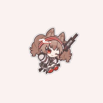 Rule 34 | 1girl, angelina (arknights), animal ear fluff, animal ears, arknights, bag, black bag, black gloves, black shirt, black shorts, blush stickers, brown hair, chibi, coat, commentary request, earpiece, fox ears, fox girl, full body, gloves, hairband, holding, holding staff, koukakurui hnkn, long hair, messenger bag, multicolored gloves, one-hour drawing challenge, one eye closed, open clothes, open coat, outline, red eyes, red hairband, shirt, short shorts, shorts, shoulder bag, simple background, smile, solo, staff, striped clothes, striped hairband, twintails, two-tone hairband, waving, white background, white coat, white gloves, white outline