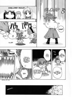 00s 2boys 3girls archer_(fate) artoria_pendragon_(fate) comic emiya_shirou fate/stay_night fate_(series) greyscale hard-translated matou_sakura monochrome multiple_boys multiple_girls saber_(fate) source_request teeth third-party_edit tohsaka_rin translated uguisu_kagura vore what