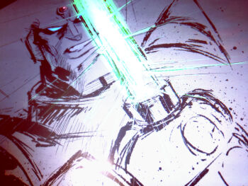 Rule 34 | 1boy, absurdres, blue eyes, deko (ldekol), energy sword, forehead jewel, highres, holding, holding sword, holding weapon, male focus, mega man (series), mega man x (series), no eyebrows, partially colored, sigma (mega man), solo, sword, upper body, weapon