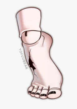 Rule 34 | 1girl, artist name, barefoot, black nails, commentary, disembodied foot, doll joints, english commentary, feet, feet only, foot focus, indie virtual youtuber, joints, jowol, nail polish, simple background, solo, tiptoes, toenail polish, toenails, toes, tofuubear, virtual youtuber, white background