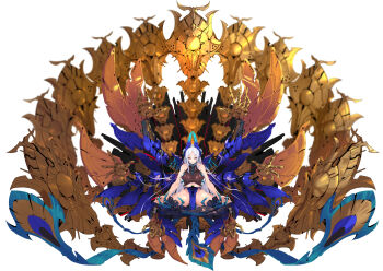 Rule 34 | 1girl, absurdres, artery gear, artery gear: fusion, bare arms, bare legs, bare shoulders, breasts, clothing cutout, commentary request, extra arms, grey hair, hair ornament, highres, huge breasts, long hair, mecha musume, mechanical arms, mechanical legs, mechanical wings, no panties, pavonis (artery gear), purple eyes, rigging, underboob cutout, very long hair, wing hair ornament, wings, zhu fun