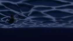 1girl air_bubble animated anime_screenshot asphyxiation black_boots black_order_uniform black_skirt blowing_bubbles boots breasts bubble d.gray-man drowning full_body green_eyes green_hair hair_between_eyes high_heels highres jacket lenalee_lee light_smile long_hair medium_breasts miniskirt ocean shorts skirt solo submerged swimming tagme twintails underwater video water