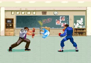 Rule 34 | 2boys, brown hair, capcom, game sprite, hadouken, ichimonji batsu, justice gakuen, mr. rabbit, multiple boys, parody, pixel art, shimazu hideo, street fighter, style parody